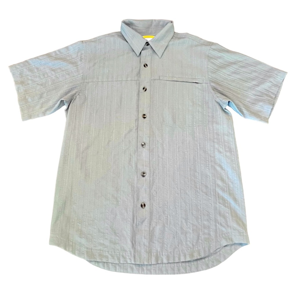 Royal Robbins Coolmax Button Shirt Mens M Sage Green Short Sleeve Vented